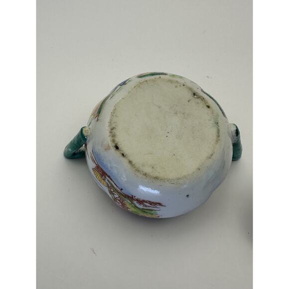 Vintage Geisha Girl Sugar Bowl and S & P Porcelian Green Handles Japan - Picture 8 of 10